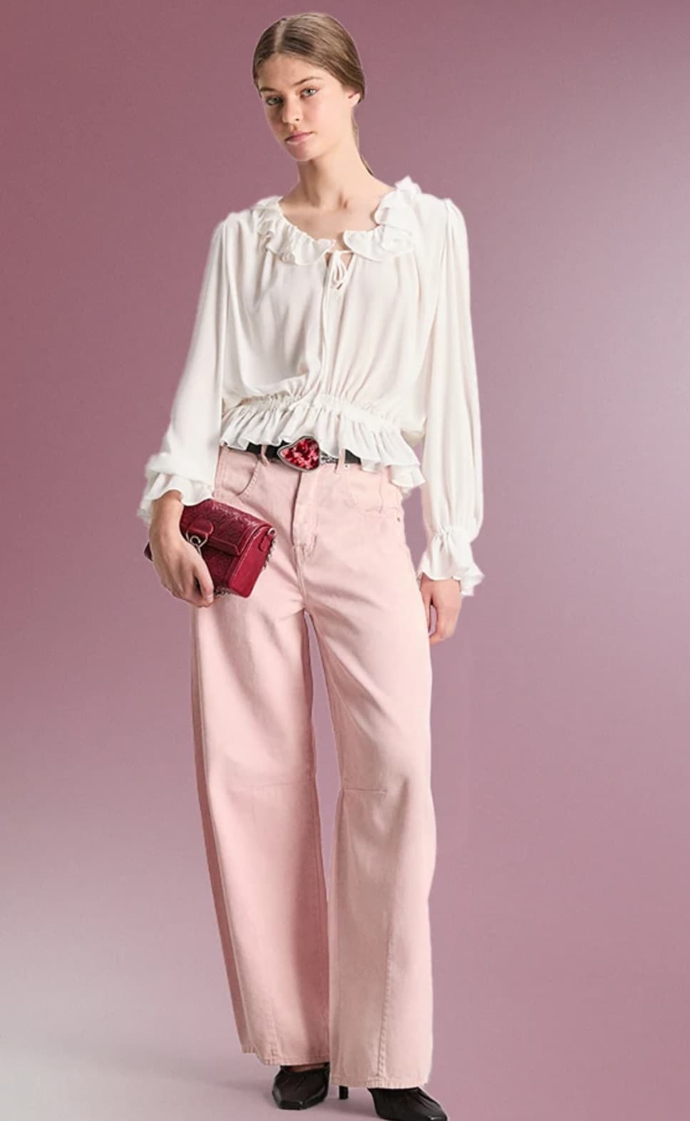 PANTALON BARREL LOOSE PREMIUM FADED PINK