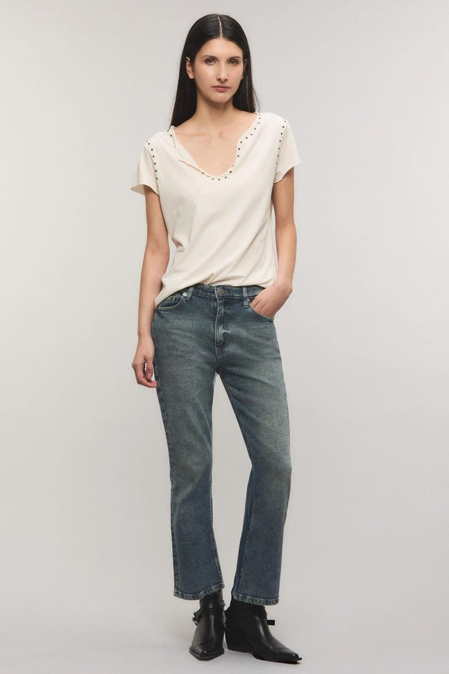 Jeans Bootcut Crop Premium Vintage