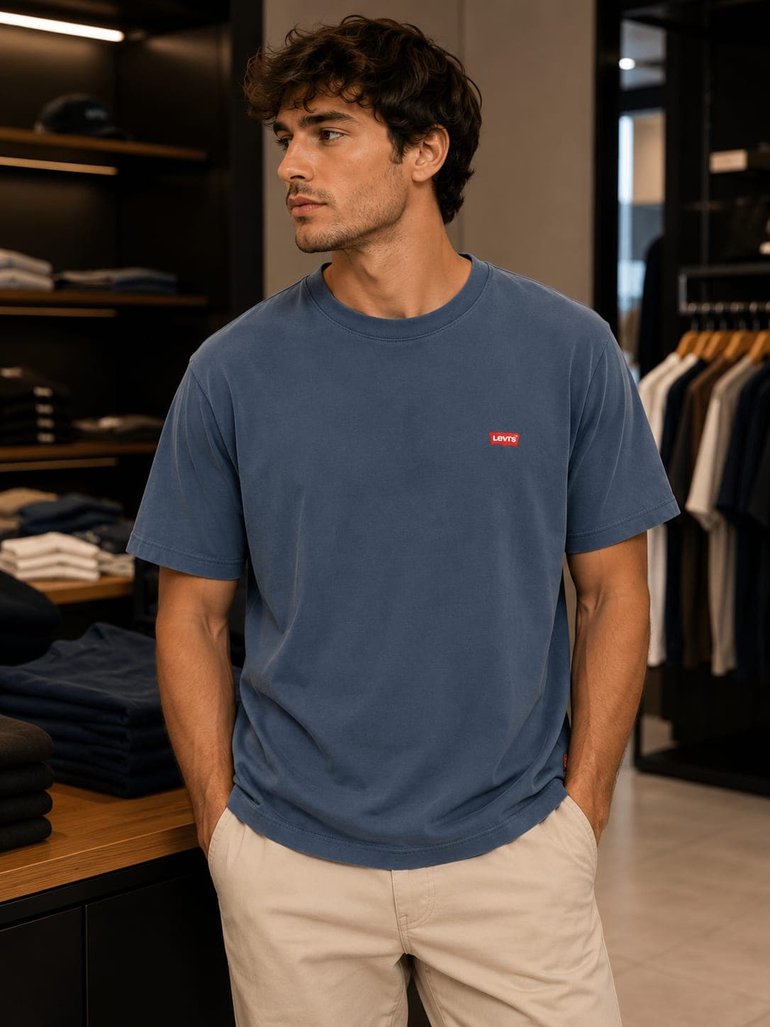 Remera Logo Levis Azul
