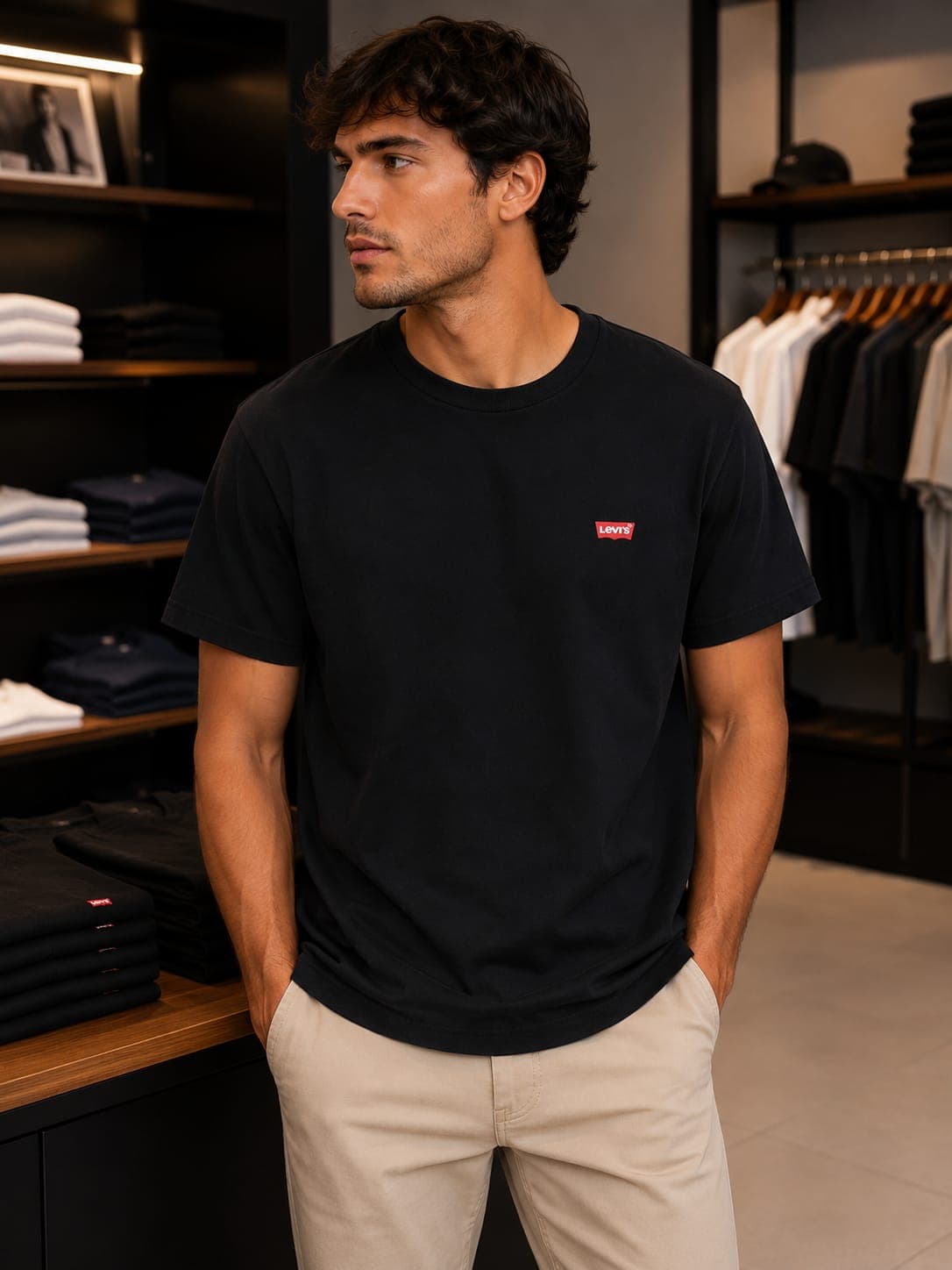 Remera Logo Levis Negro
